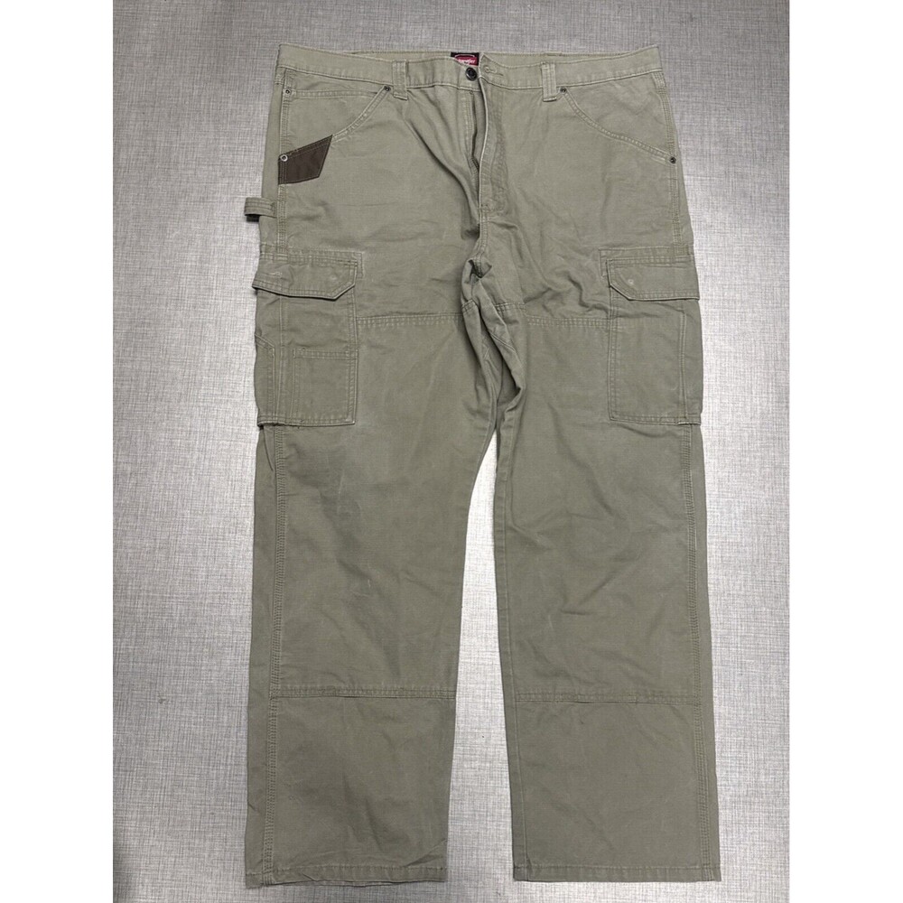 Wrangler Riggs Workwear Mens Ripstop Pants 40x32 Green Khaki Cargo Cotton